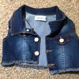 Girls refill denim vest